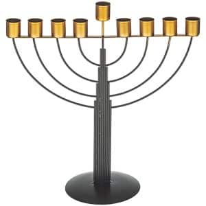 חנוכיית חוטים חצי עגול לשמן - שחור 30 ס"מ