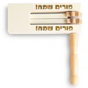 רעשן עץ טבעי 15X14ס"מ