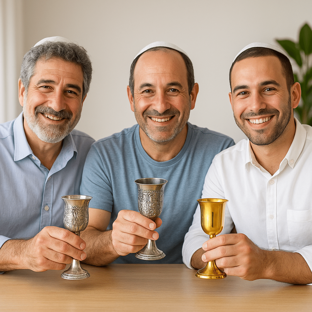 הבדלים בין סוגי גביעי קידוש – כסף, ניקל וזהב
